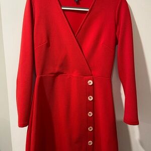 Elegant Red Wrap Dress